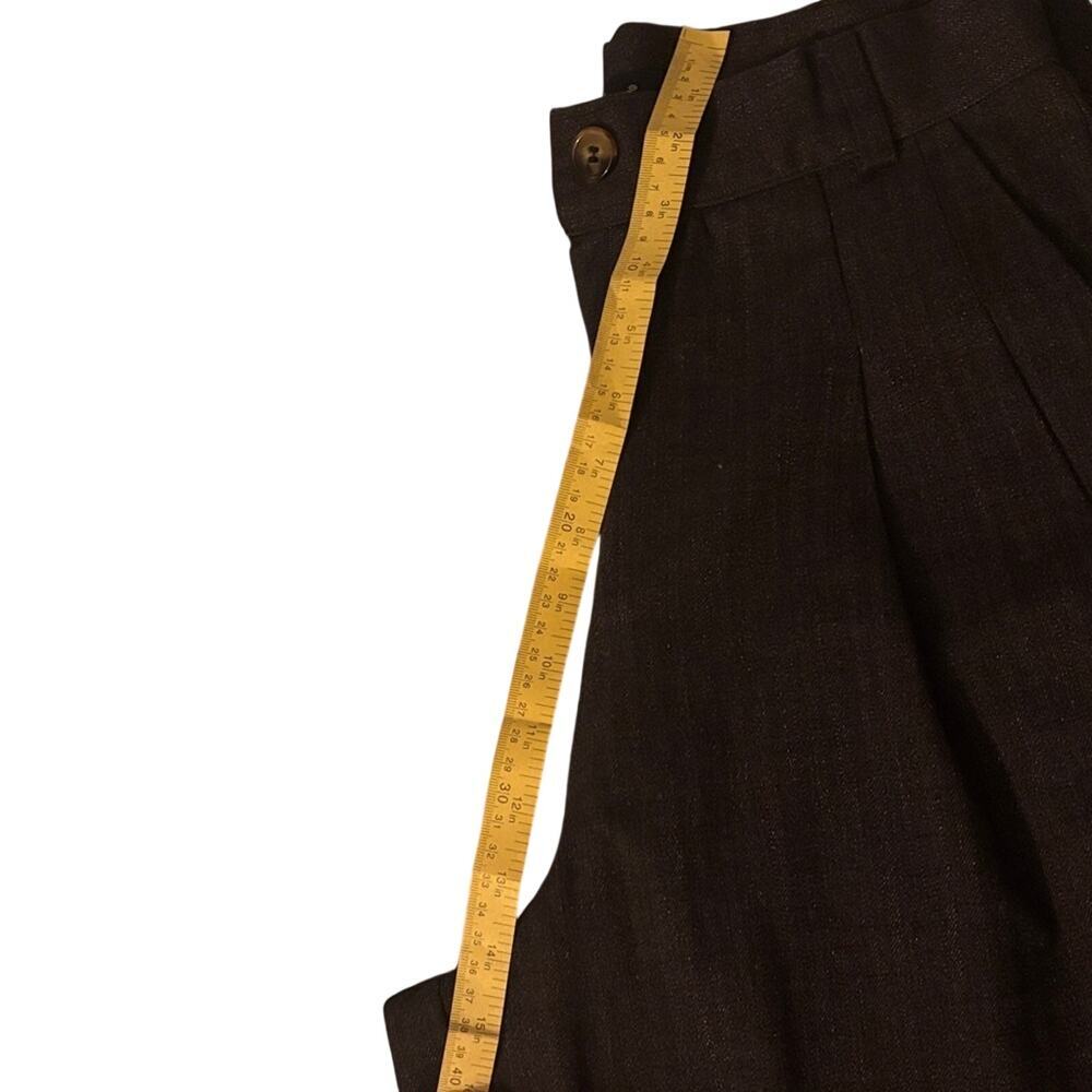 Women’s Wide Leg Pleated Pants Dark Gray Navy High Waist Trousers Large - Picture 5 of 10